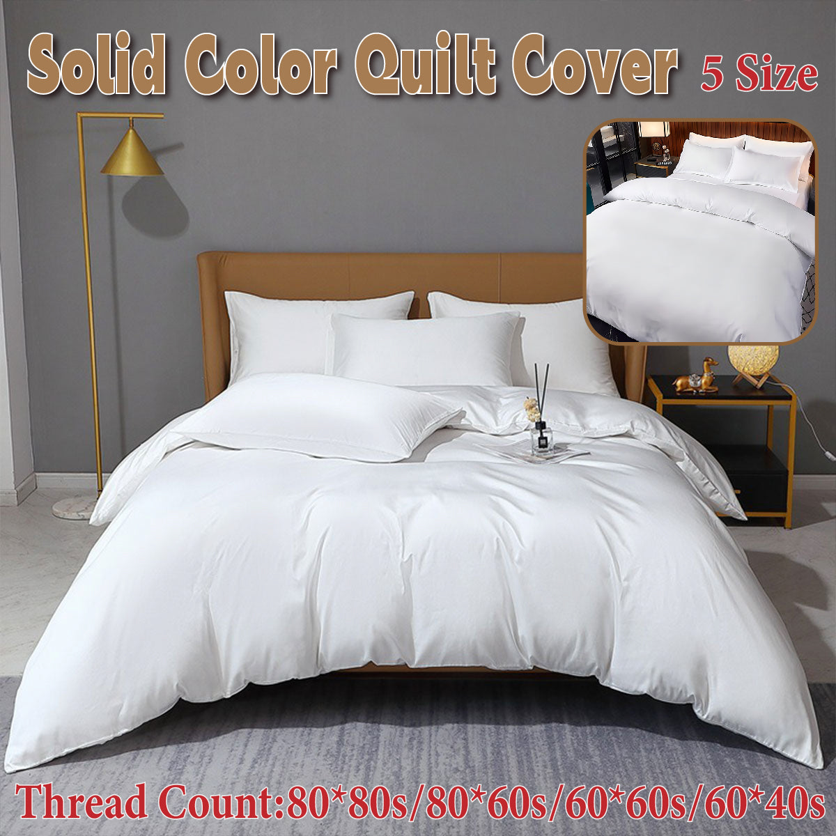 White Duvet Cover Soft Fabric Easy Care for Hotels and Homes