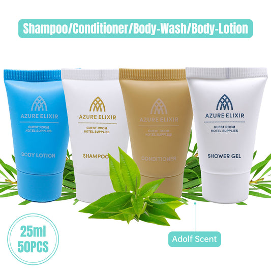 50pcs 25ml Hotel Toiletry Bottles Shampoo Conditioner