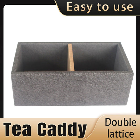 Double Compartment Tea Caddy for Hotel Rooms Tea Bags and Sugar