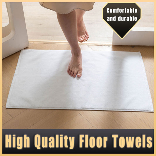 6pcs Hotel Cotton Bath Mat Towels Non Slip Floor Use White
