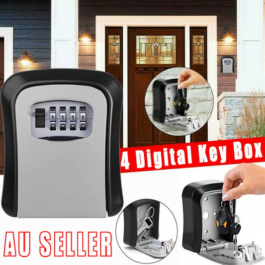 Wall Mounted Steel Key Box with 4 Digit Combination Lock