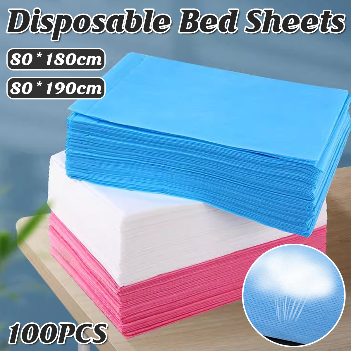 100pcs Non-Woven Breathable Bed Sheet for Hotel and Beauty Salon Spa