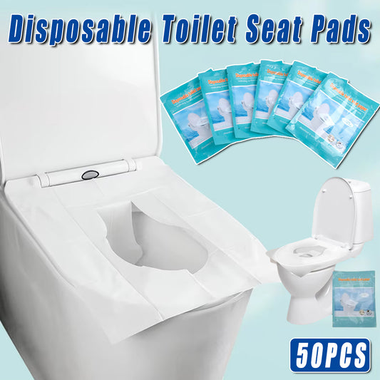 50pcs Flushable Toilet Seat Pads Water Soluble Travel