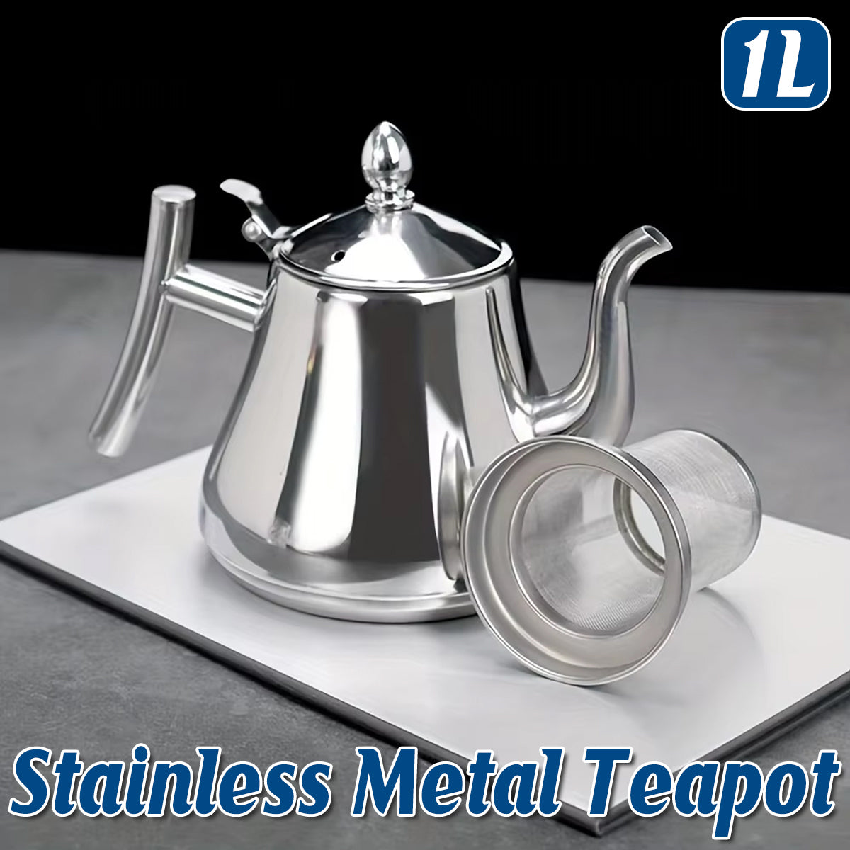 Thickened Stainless Steel Teapot Kettle With Strainer for Hotel Service