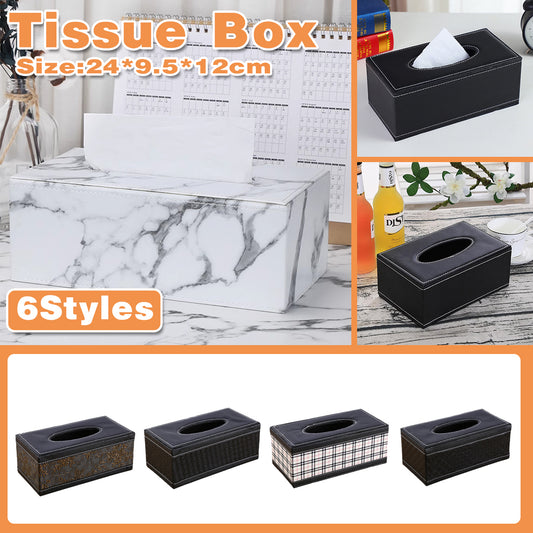 PU Leather Tissue Box Holder for Hotel and Office Table Decor