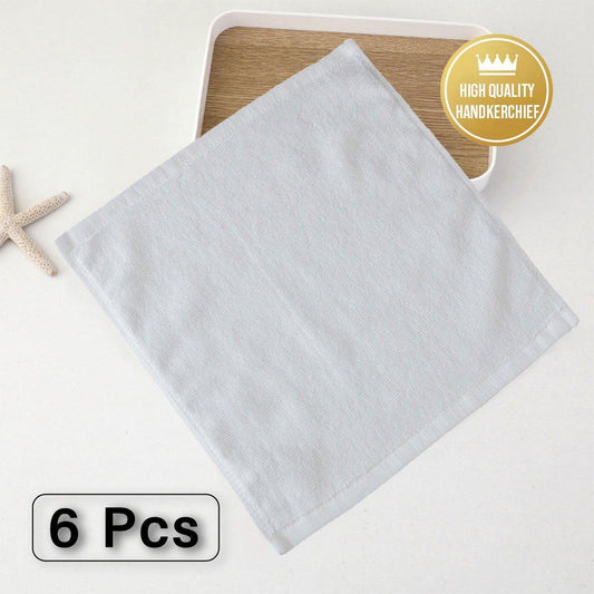 6PCS White Cotton Hotel Face Towels Thick and Soft