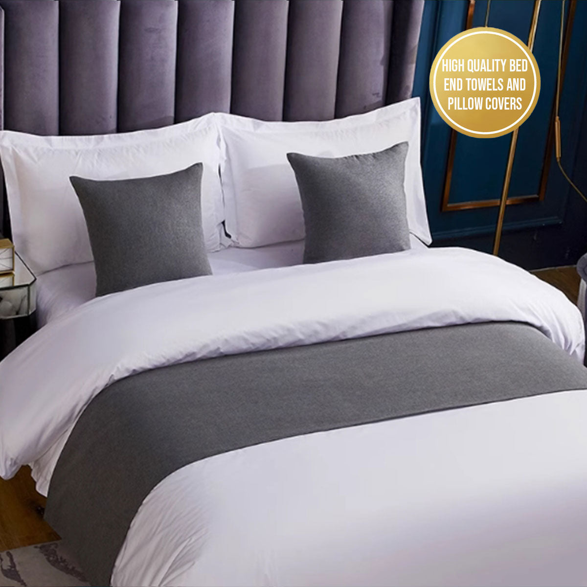 Luxury Hotel Bedding Set Bed End Towel Pillow Cover for Bedroom and Hotels