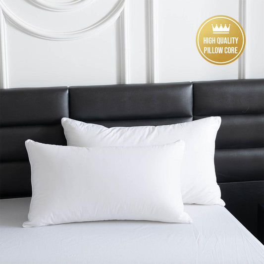 Hotel Quality White Cotton Pillow Core Insert Pair