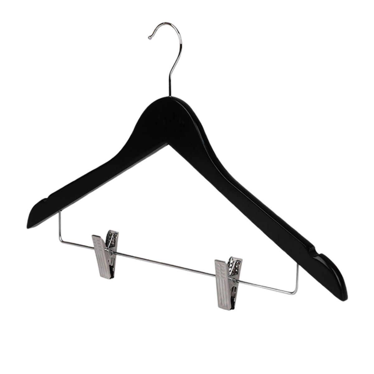 10 Pcs Wooden Non-Slip Clothes Hangers with Clip for Wardrobe