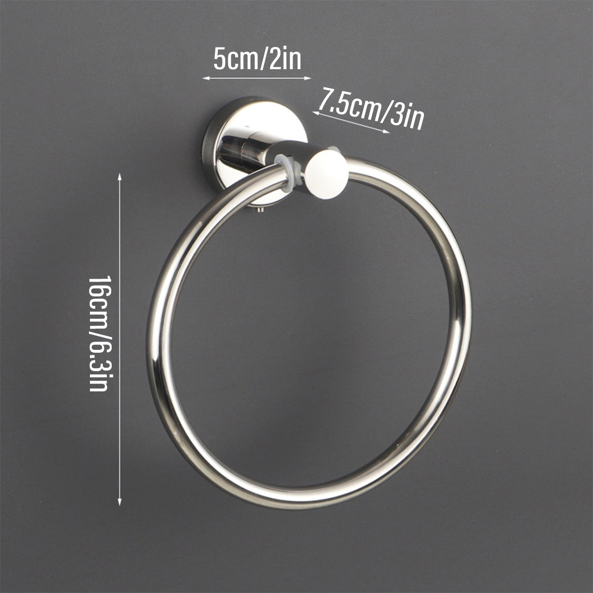 Wall Mounted Bathroom Towel Ring 180 Degree Swivel