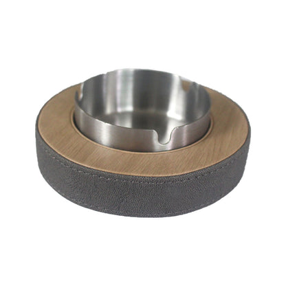 Leather Tissue Box Holder with Stainless Steel Ashtray for Hotel & Home Use