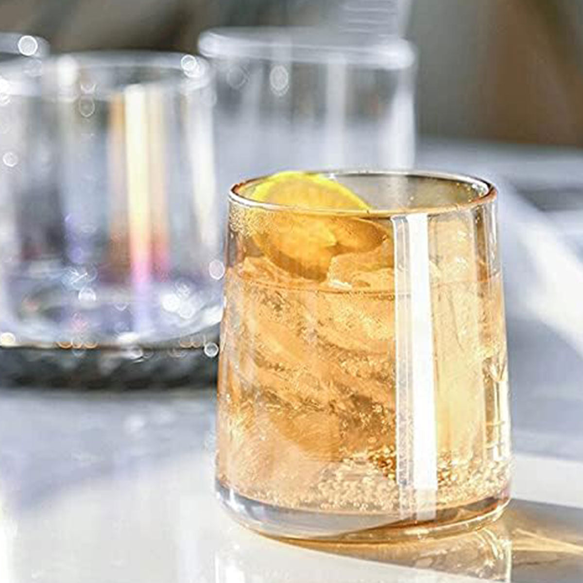 2Pcs Hotel Household Glass Toothwash Cups Set