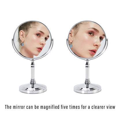 5x Magnifying Desktop Vanity Mirror 360 Rotating HD for Makeup