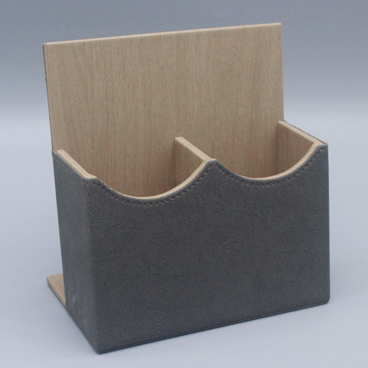 Hotel Leather Remote Control Holder Desk Caddy with 2 Slots