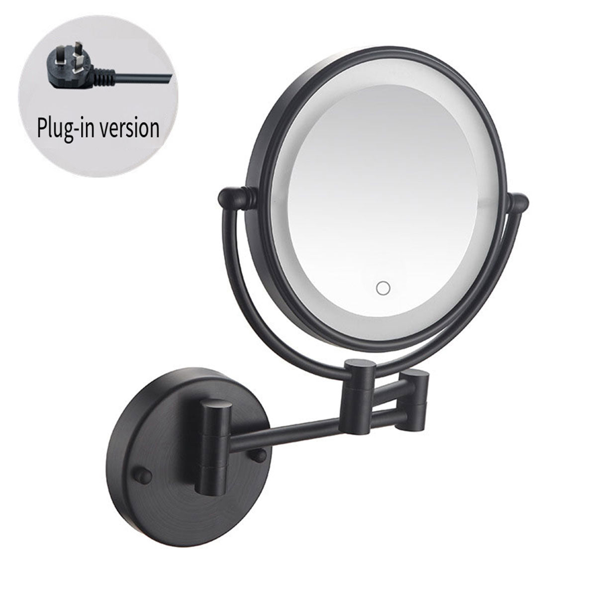 Wall Mounted Folding Makeup Mirror 5x with Light