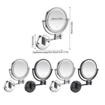 Wall Mounted Folding Makeup Mirror 5x with Light