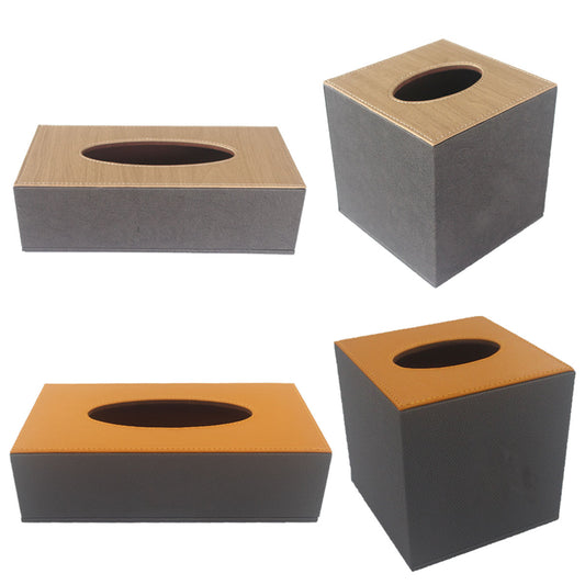 Leather Tissue Box Holder Organiser for Hotel Rooms and Offices