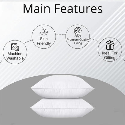 Hotel Quality White Cotton Pillow Core Insert Pair
