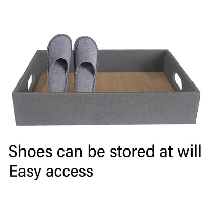 Hotel Shoe Basket Tray Faux Leather Organiser for Guest Room