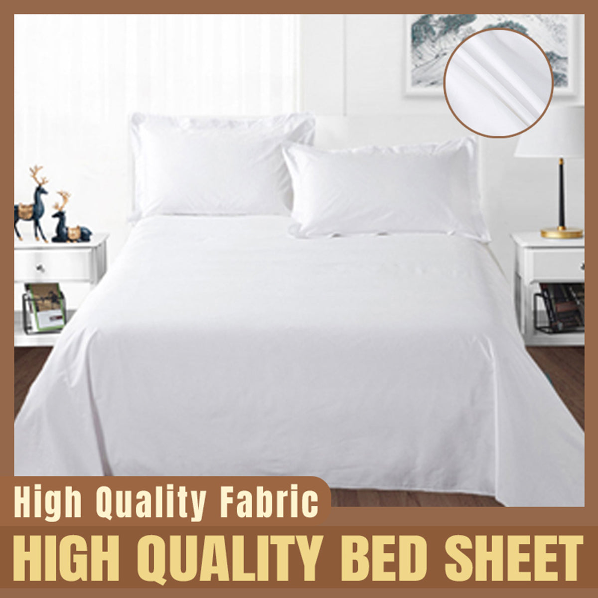 Hotel Quality White Bed Sheets Soft Microfiber Bedding for Home or Motel