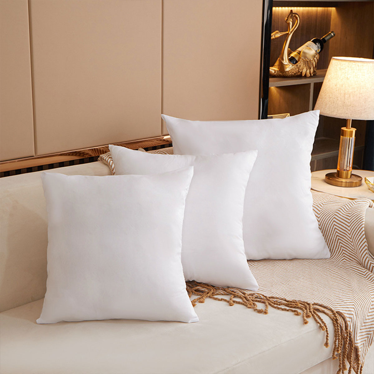 White Cotton Pillow Core with Anti Feather Sanding Cloth