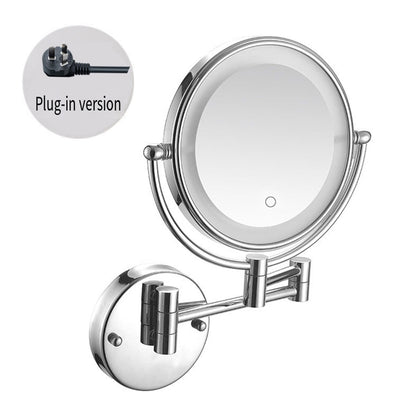 Wall Mounted Folding Makeup Mirror 5x with Light