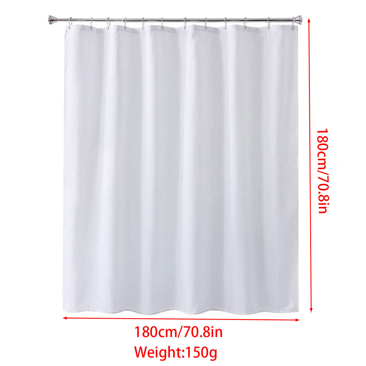 Waterproof Polyester Shower Curtain Liner Bathroom White Home Use