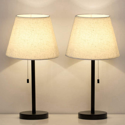 Modern Table Lamp with Pull Chain for Hotel Bedside Reading Light