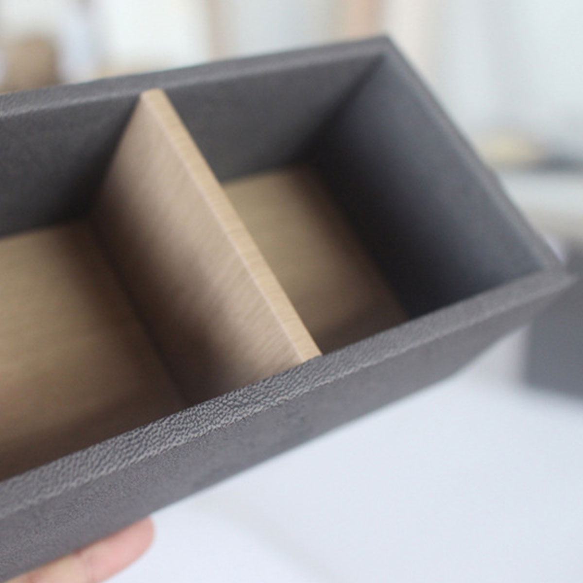 Double Compartment Tea Caddy for Hotel Rooms Tea Bags and Sugar