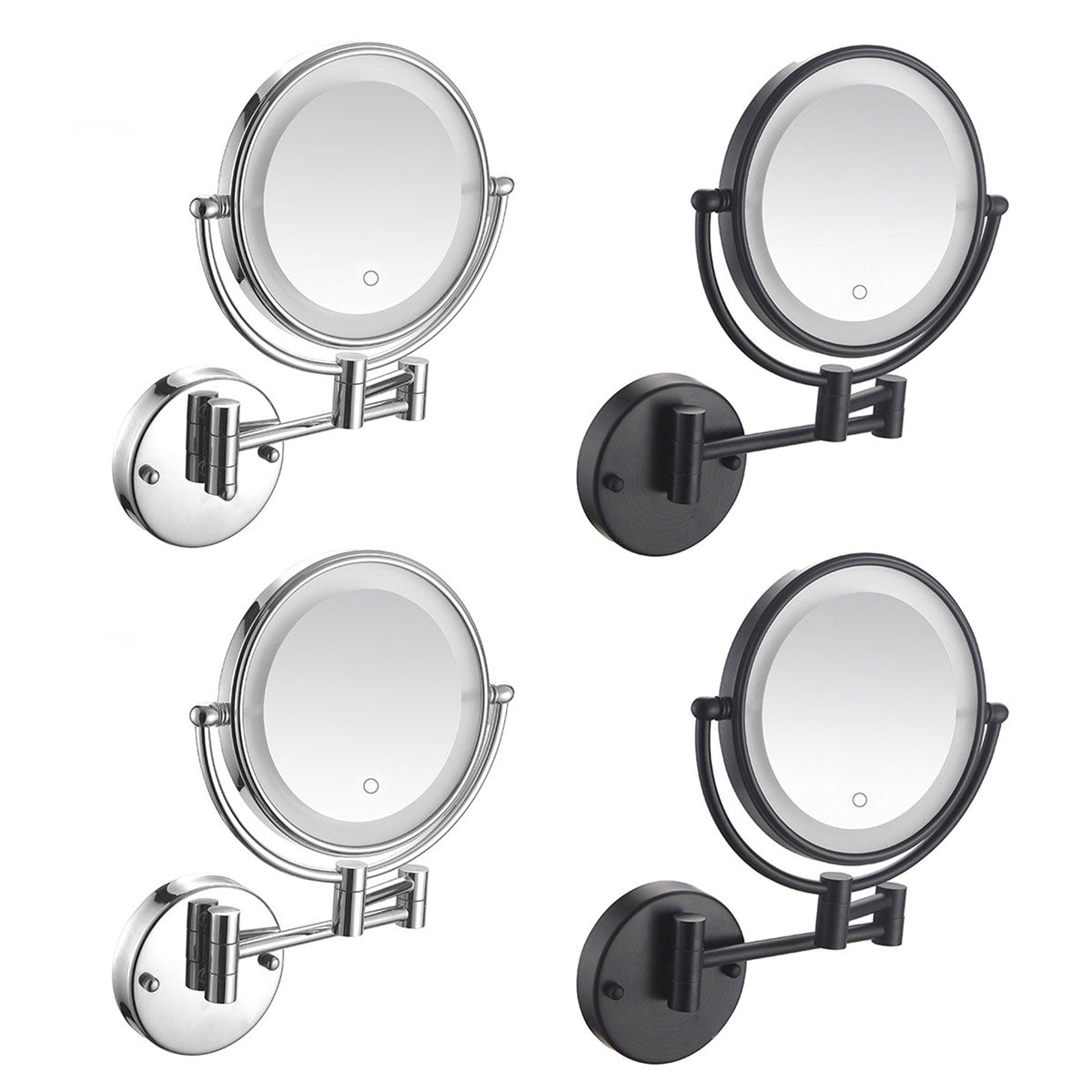 Wall Mounted Folding Makeup Mirror 5x with Light