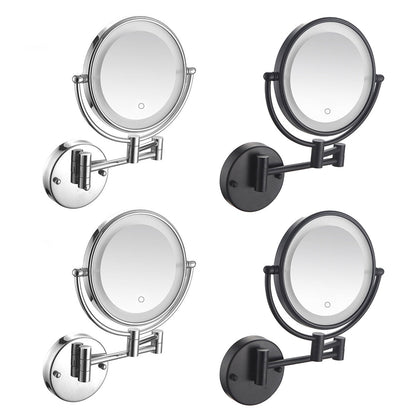 Wall Mounted Folding Makeup Mirror 5x with Light