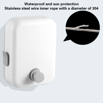 Retractable Stainless Steel Clothesline 4.3m Wall Mount