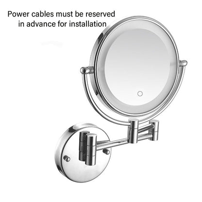 Wall Mounted Folding Makeup Mirror 5x with Light