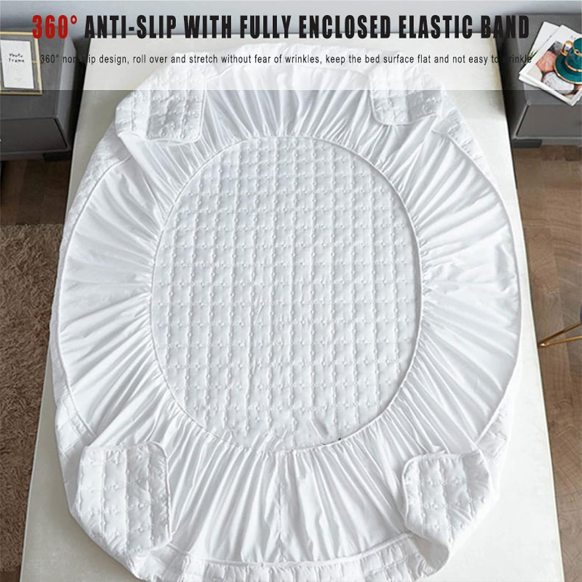 Hotel Mattress Protector Bed Top Cover Waterproof Fitted Sheet