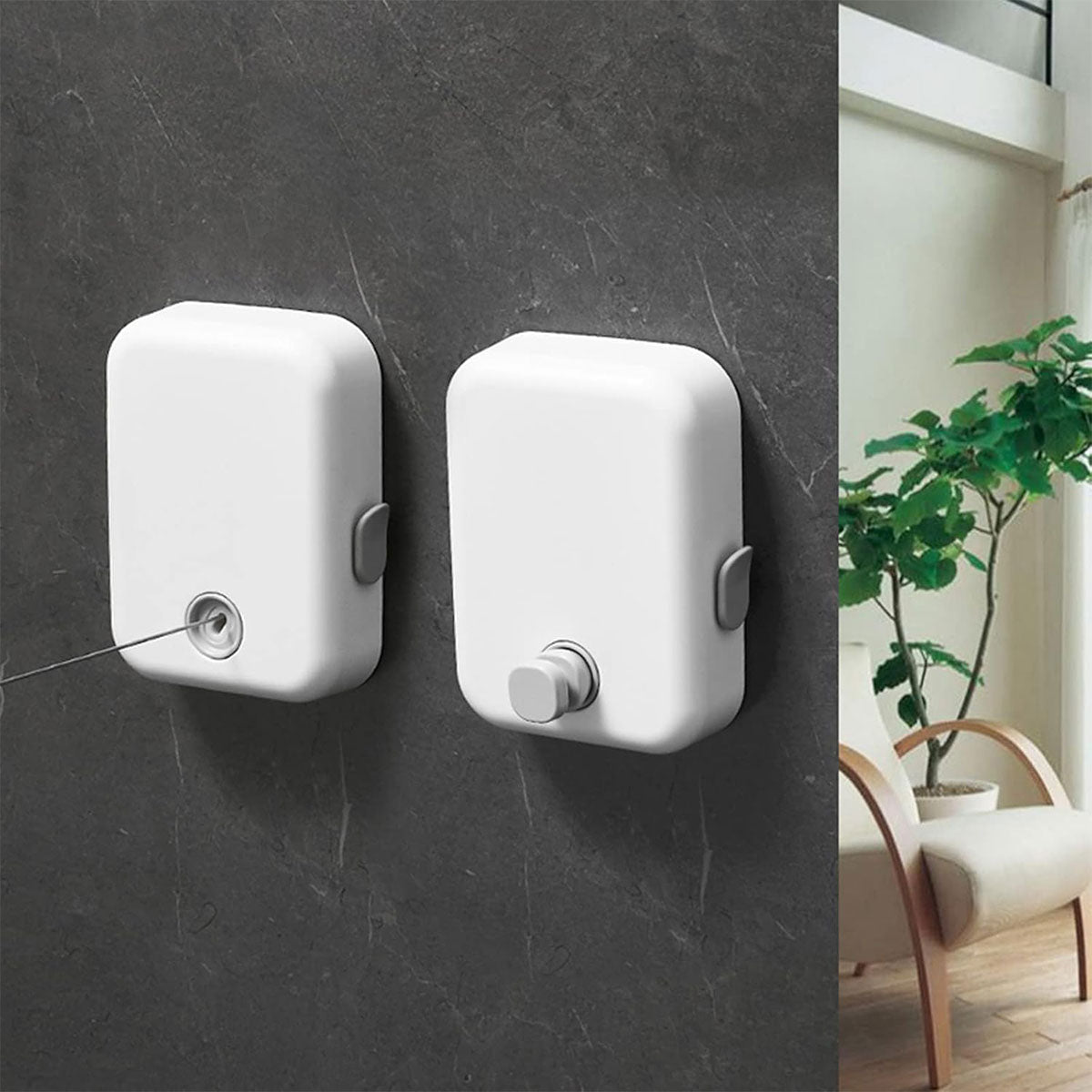 Retractable Stainless Steel Clothesline 4.3m Wall Mount