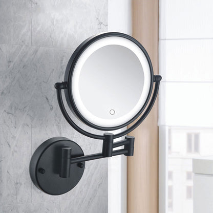 Wall Mounted Folding Makeup Mirror 5x with Light