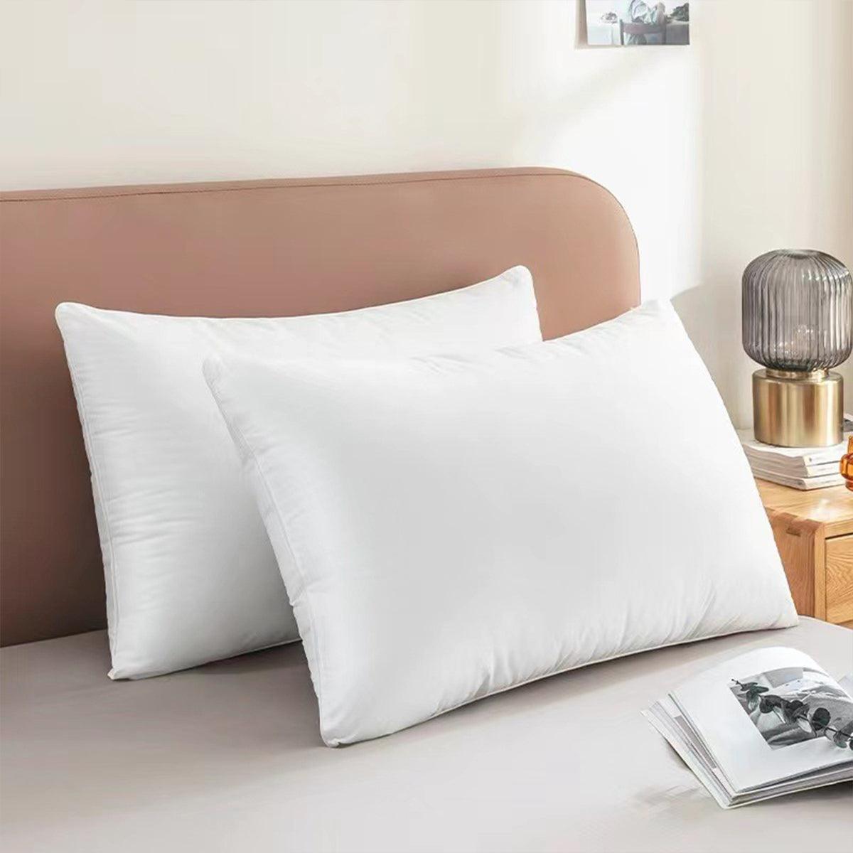 Hotel Quality White Cotton Pillow Core Insert Pair