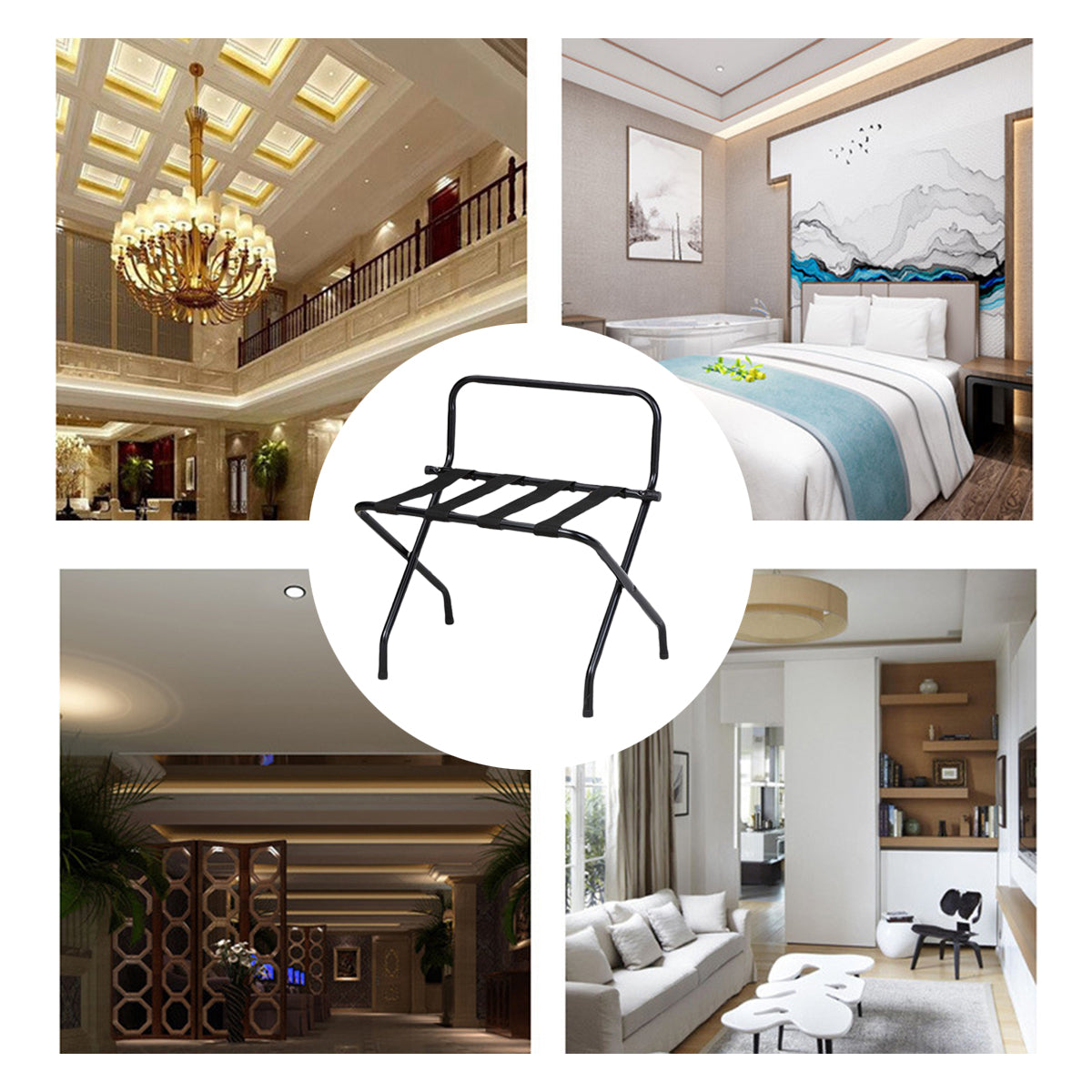 Foldable Luggage Rack Stainless Steel for Hotel Suitcase Support