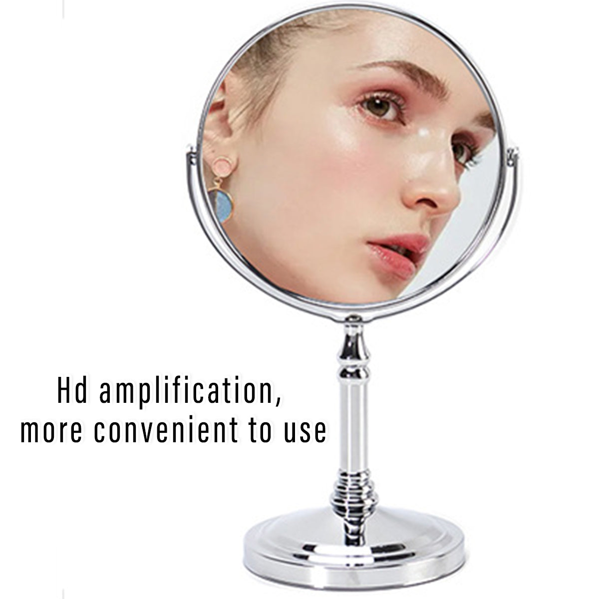 5x Magnifying Desktop Vanity Mirror 360 Rotating HD for Makeup