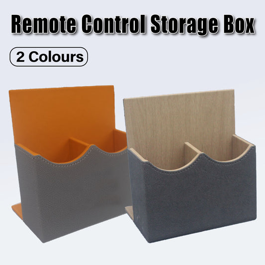 Hotel Leather Remote Control Holder Desk Caddy with 2 Slots