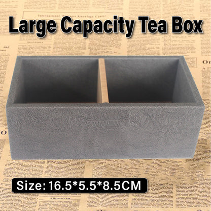 Double Compartment Tea Caddy for Hotel Rooms Tea Bags and Sugar