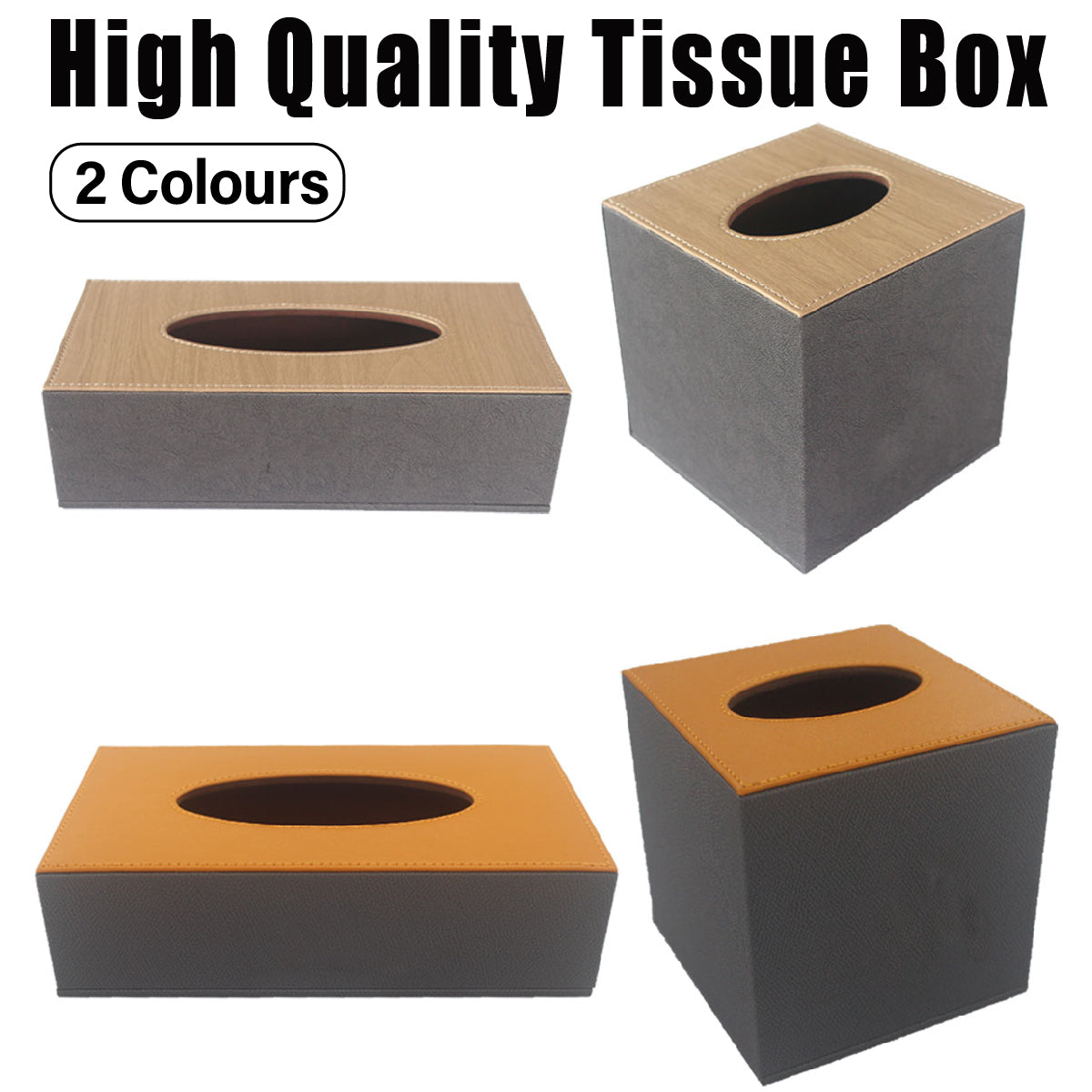 Leather Tissue Box Holder Organiser for Hotel Rooms and Offices