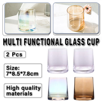2Pcs Hotel Household Glass Toothwash Cups Set