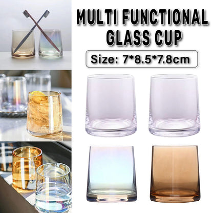 2Pcs Hotel Household Glass Toothwash Cups Set