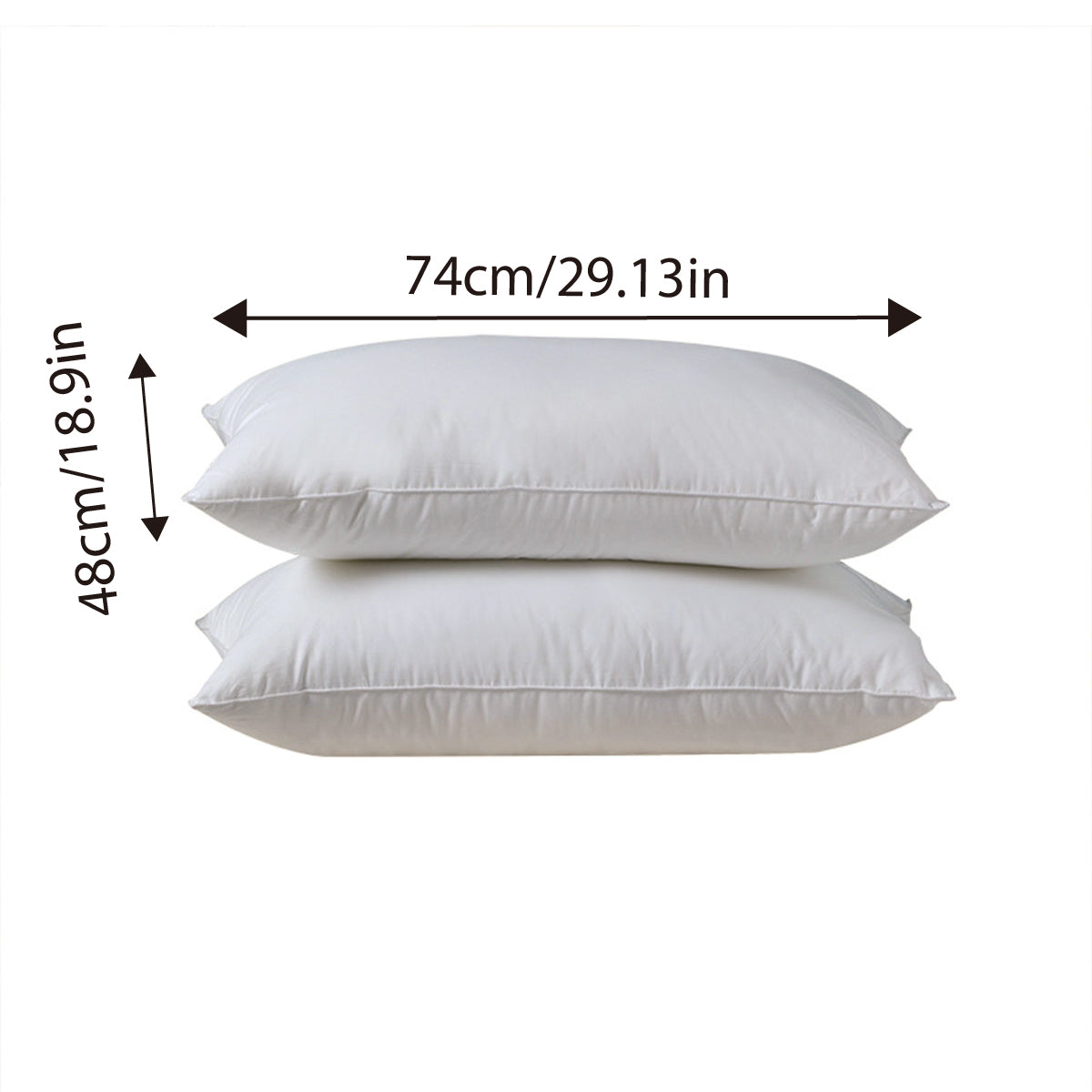 White Pillow Insert 48x74cm Support Core for Home and Hotel