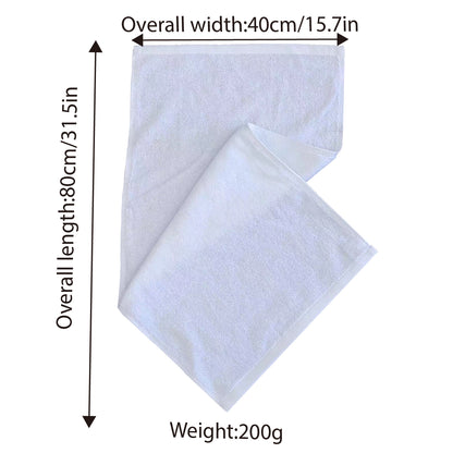 6pcs White Cotton Absorbent Bath Towels for Hotel & Home Use