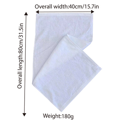 6pcs White Cotton Absorbent Bath Towels for Hotel & Home Use