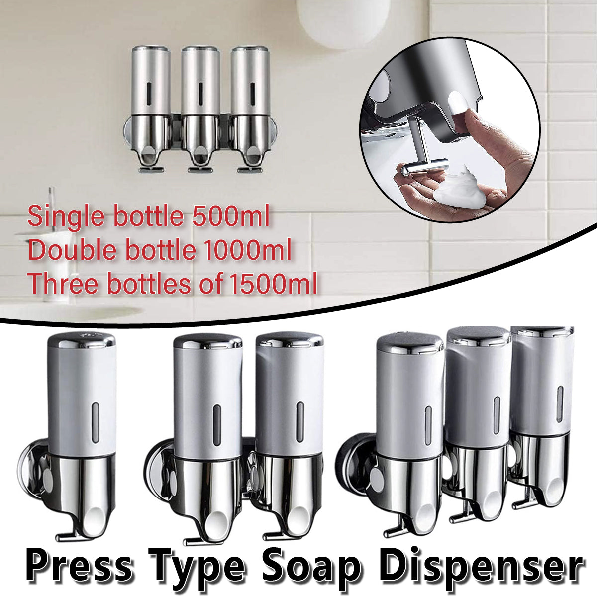 Wall Mounted Soap Dispenser with Push Lever