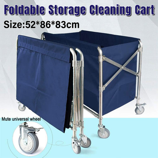 Folding Linen Trolley with Hand Push Design for Easy Storage and Sorting