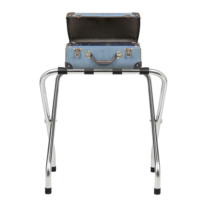 Hotel Foldable Stainless Steel Luggage Rack with Anti Slip Straps